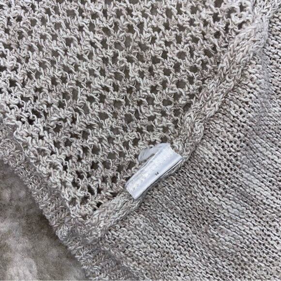 Tahari sweater SZ Large open front lightweight cardigan in tan & cream - Picture 5 of 8